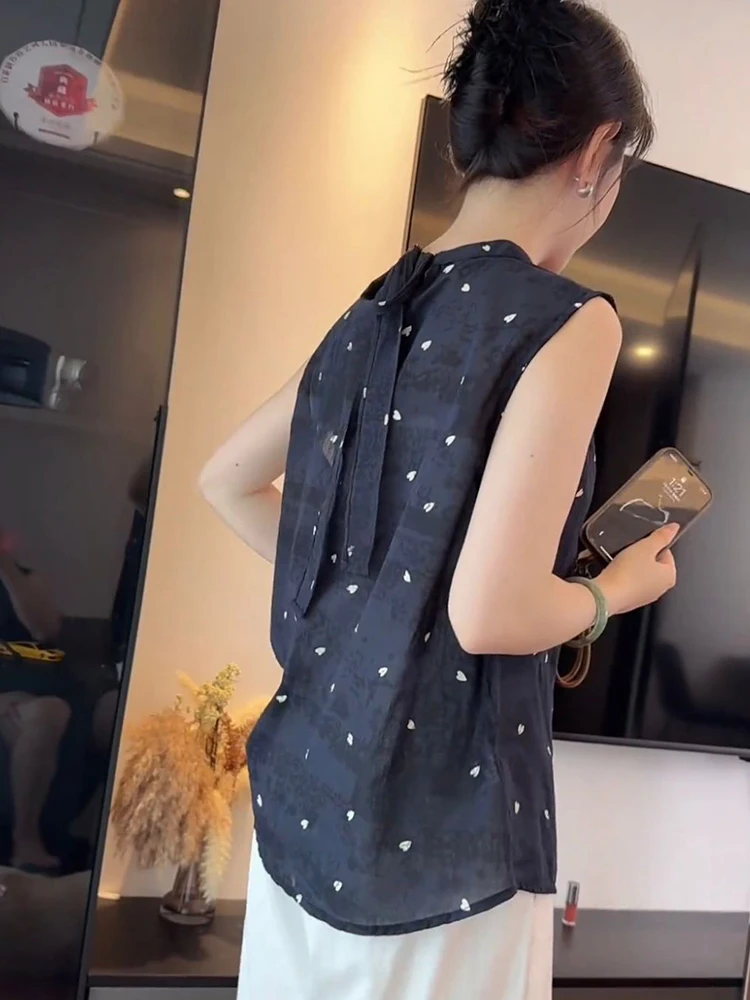 スリム効果ヴィンテージラウンドネスベルハートプリントトップ女性のファイオン夏新着通気性ルーズフィットirt