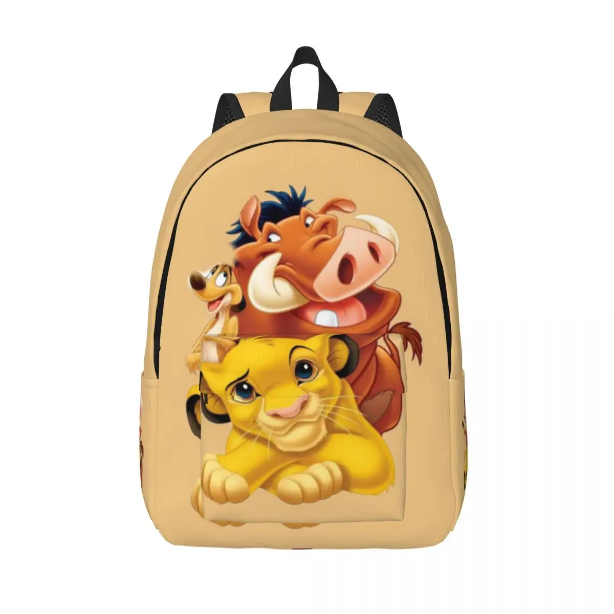 Custom Hakuna Matata The Lion King Canvas Backpack College School Students Bookbag Fits 15 Inch Laptop Simba Pumbaa Movie Bags