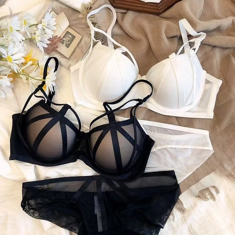 

Сексуальный комплект с бюстгальтером на косточках и маленькой грудью, французский сетчатый бюстгальтер Pure Sesire