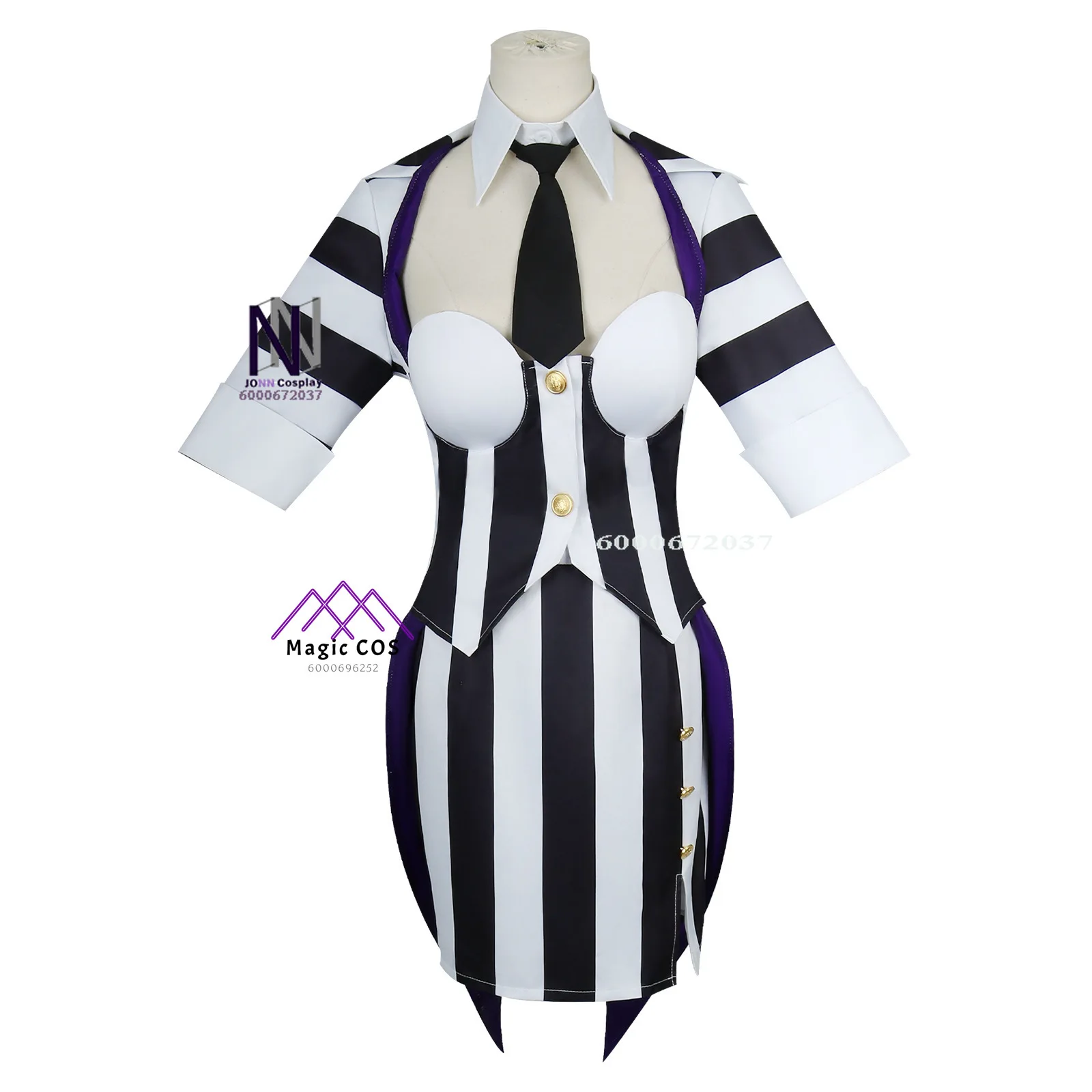 Costume de Cosplay du Film Michael Keaton pour Femme, Robe à Rayures Noires et Blanches, Tenue de Carnaval et de Mariage, Nouvelle Collection, Offre Spéciale