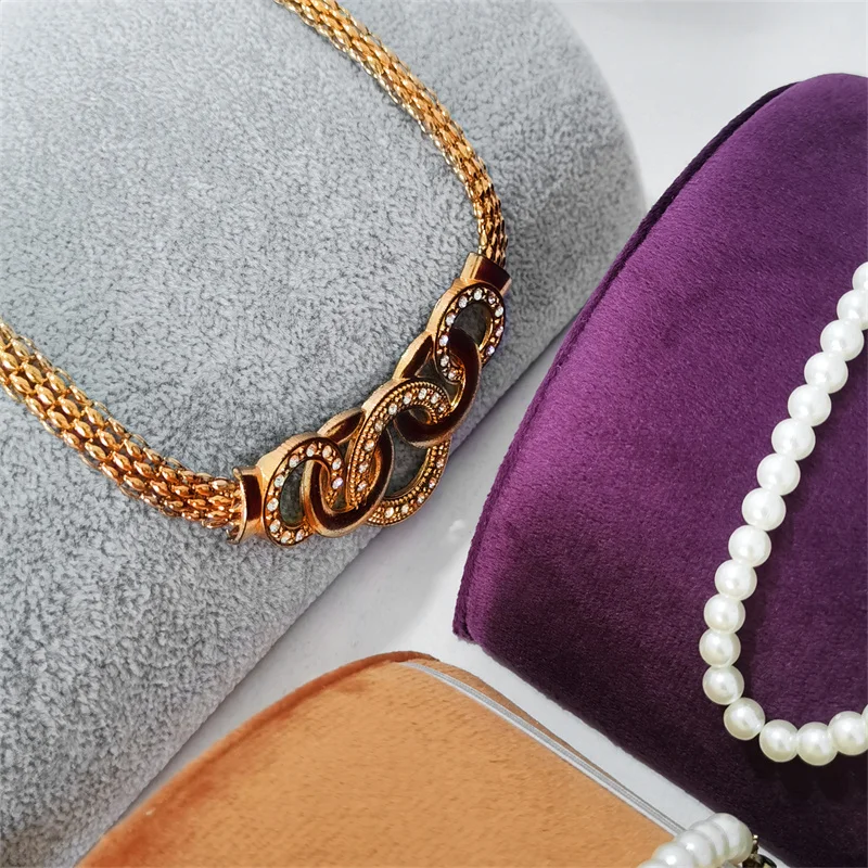 

Velvet Jewelry Organizer Display Stand Window counter Semicircle shape Bracelet Storage Plate Necklace Pendant Quality organizer