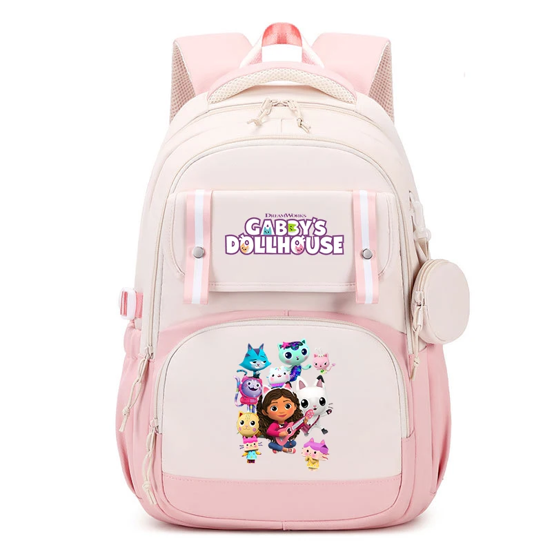 Plecaki Gabby's Dollhouse z nadrukiem anime, plecaki z figurkami, kreskówkowe torby na ramię dla uczniów szkół podstawowych, duże plecaki szkolne dla chłopców i dziewcząt, tornistry