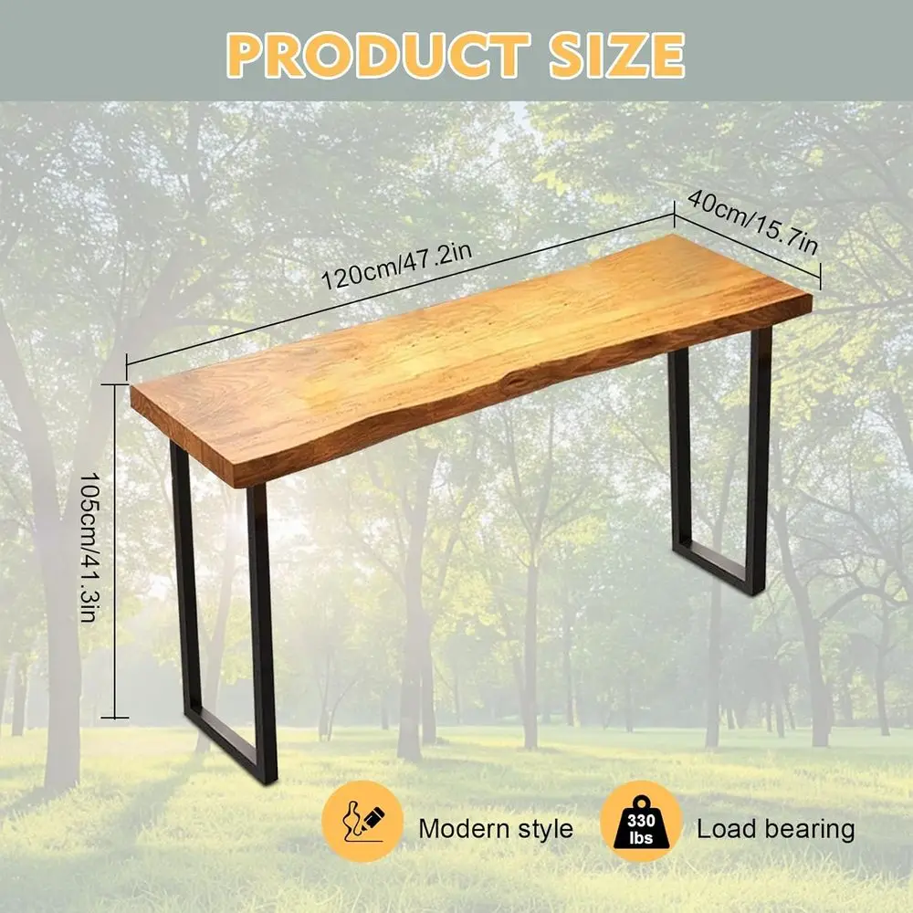 Rectangle Counter Height Dining Table, 47.2 Tall Bistro Table, Wooden Pub Table with Sturdy Legs for Home and Restaurant Use