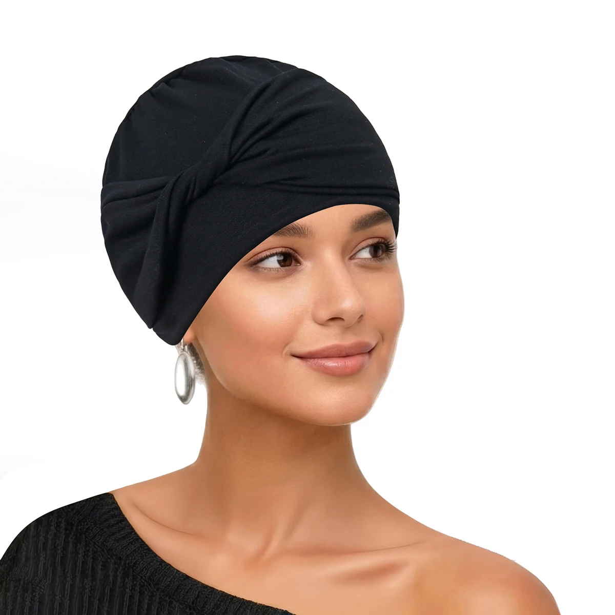 Fashion Women Solid Color Turban Hijab Soft Strech Head Wrap Indian Headwrap Scarf Tie Hair Loss Islamic Headwrap