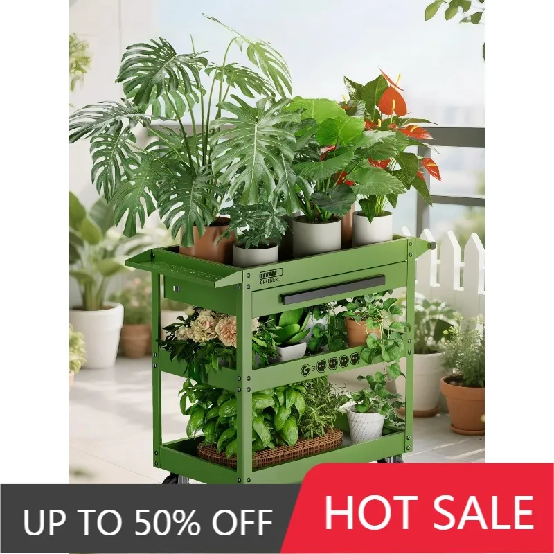 3 Tier Metal Plant Holder With Wheels Shelf For Mobile Plants Display Multifunctional Flowerpot Stands Gardening Organizer