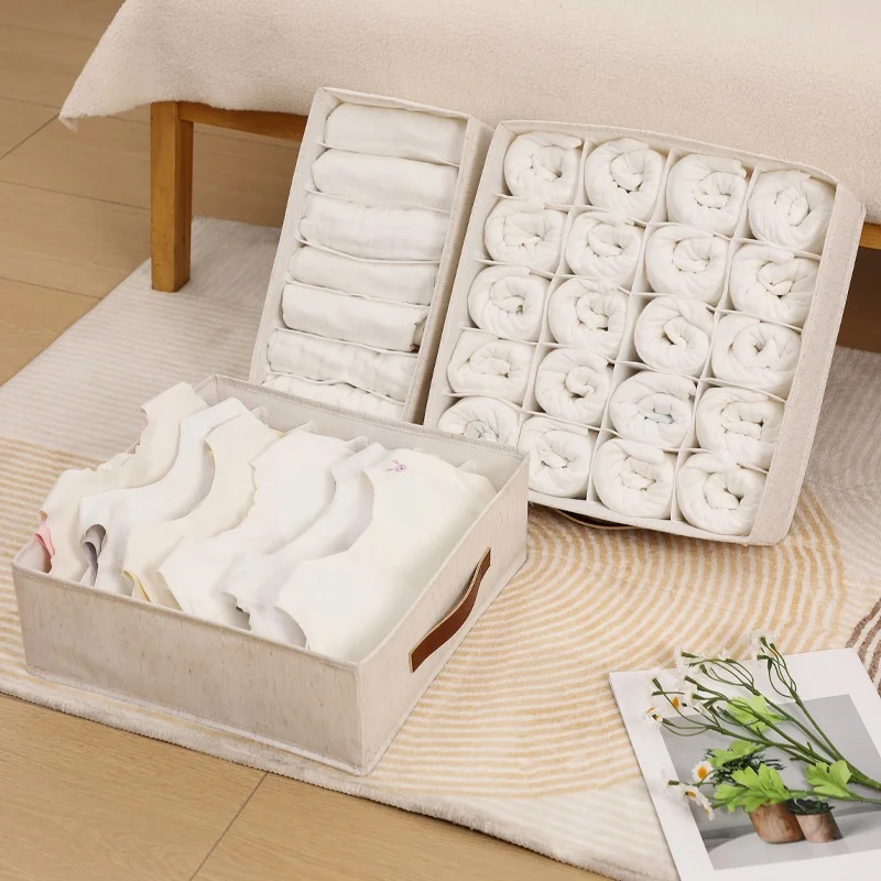 

Tianshan Hemp Underwear Storage Box Bedroom Underpants Drawer Organizer Multi-functional Home Dormitory Wardrobe Sweater