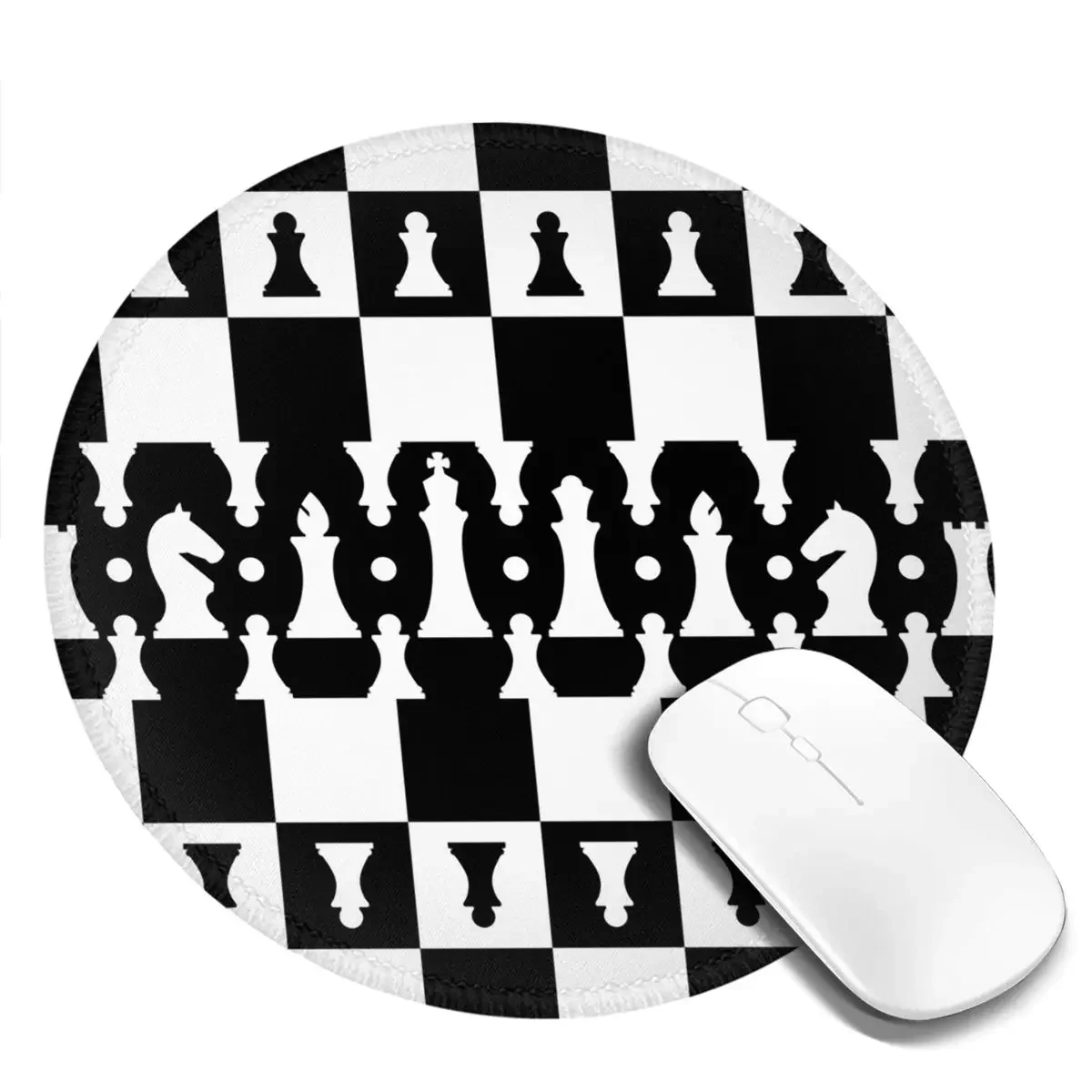 Chess Pieces On Board Chessboard Round Mouse Pad Computer Keyboard Mouse Mat Gamer PC Desk Mat Office Table Mats