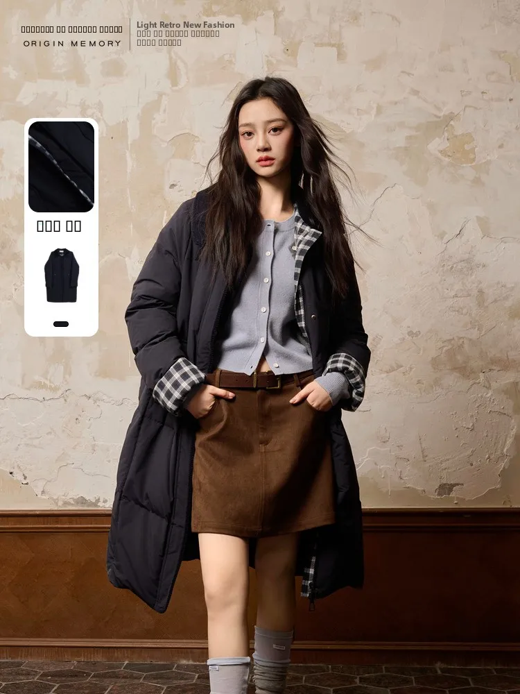 

Women's Mid-Length down Jaet with Patchwork Sves And Fur Collar Warm Casual Sle Winter Coat by JYDQD 2025 New Collection