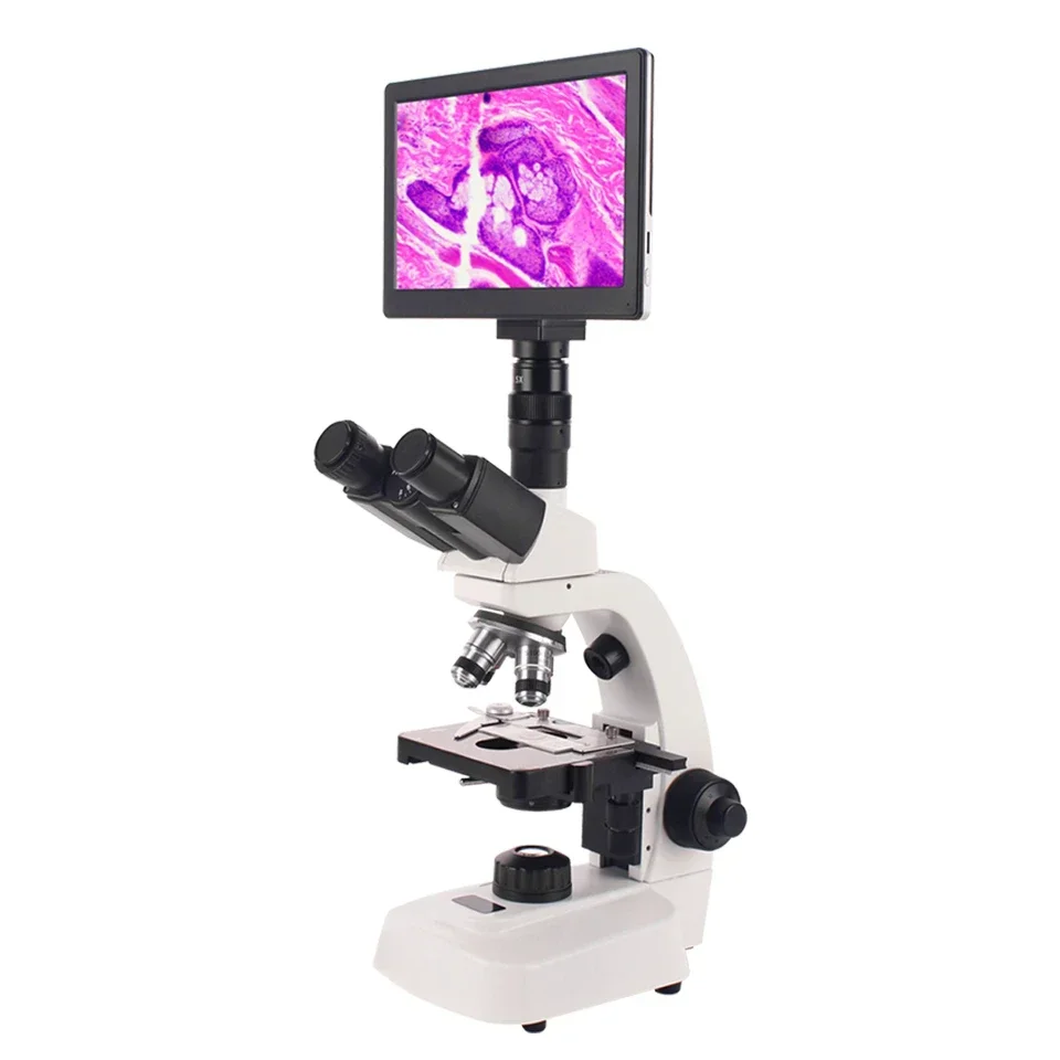 Laboratory Equipment Digital Microscope with Lcd Screen Trinocular Biological