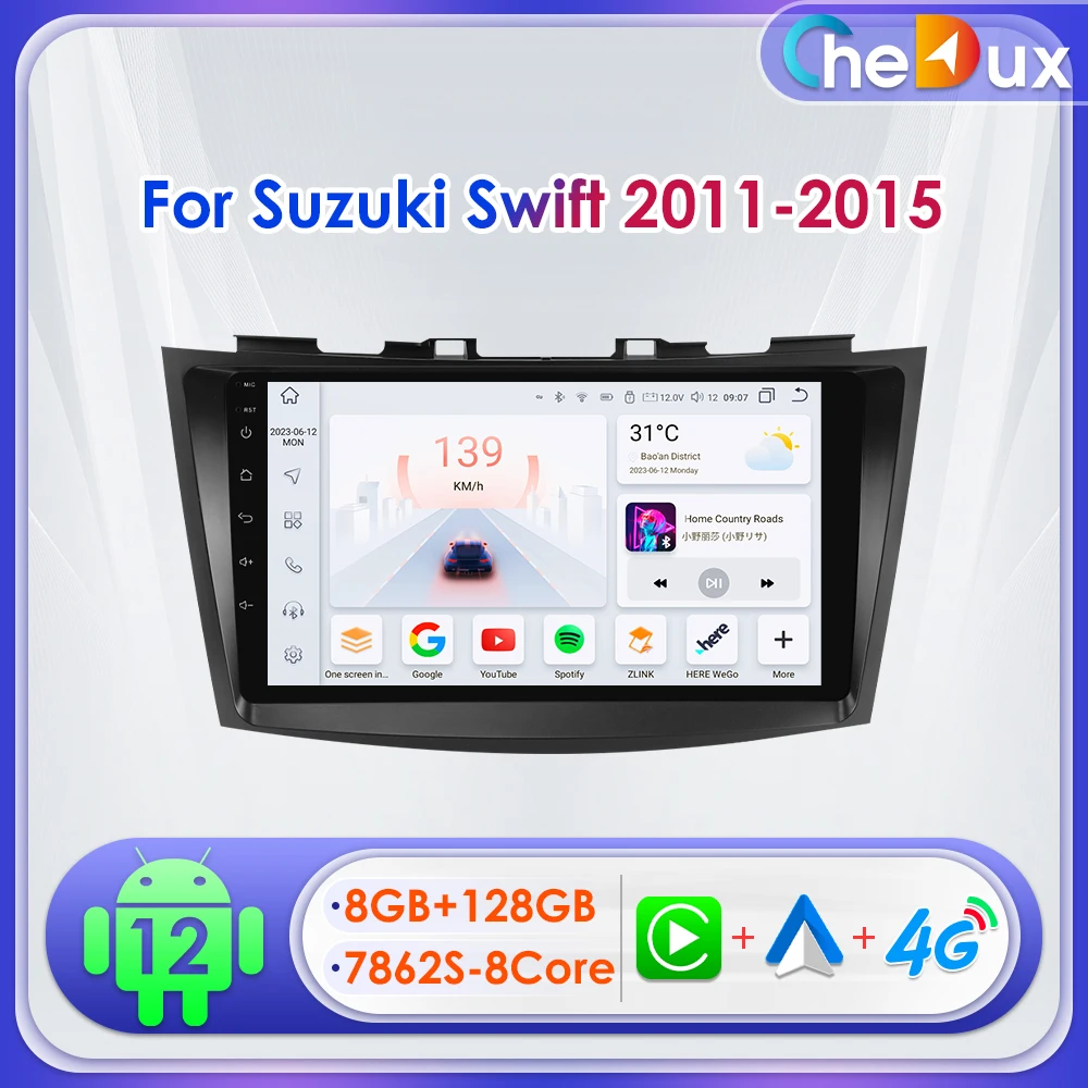 

Chedux 2Din 9inch Android Auto Car Radio for Suzuki Swift 4 2011 - 2015 Multimedia GPS Navigation 4G BT CarPlay UI7862 RDS DSP