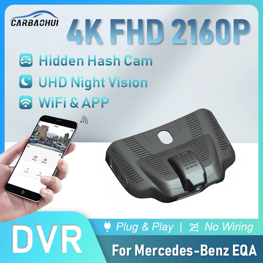 4K 2160P Car DVR Plug and play Dash cam Camera Recorder For Mercedes-Benz EQA EQA260 EQA300 4MATIC 2021 2022,HD Wireless Dashcam