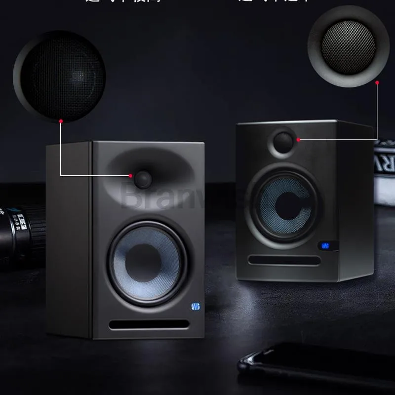 1쌍 3.5인치 모니터 스피커 25W 블루투스 스피커 하이파이 액티브 사운드 박스 RCA/3.5/6.5mm TRS 출력 홈 시어터 TV 스튜디오용