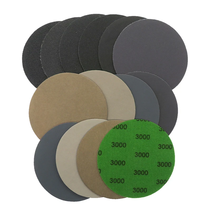 2-6 Inch 50-150mm Waterproof Sanding Discs Hook & Loop Silicon Carbide Sandpaper Wet/Dry 60-10000 Grit for Polishing Grinding