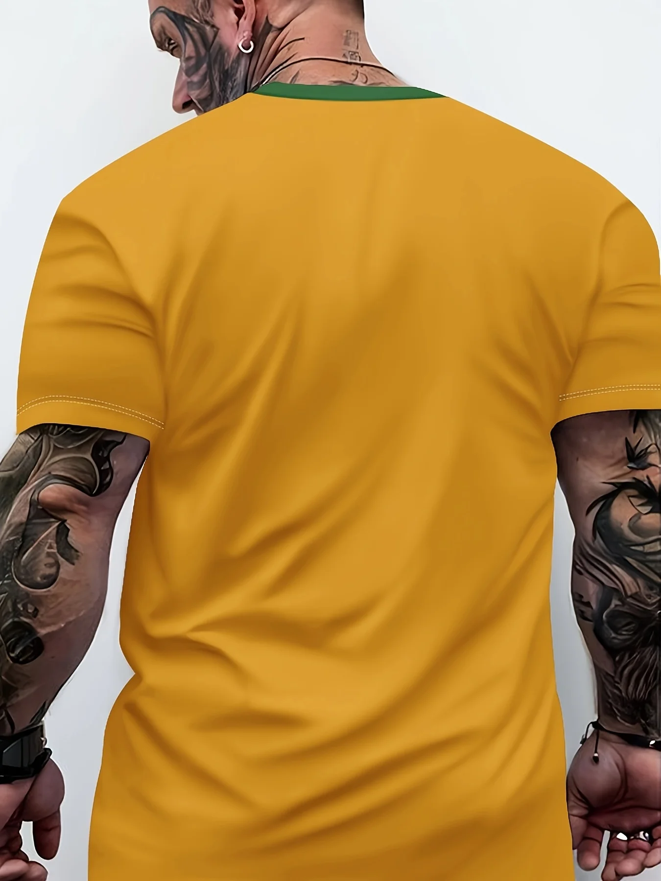 تي شيرت رجالي صيفي جديد لعام 2025 برقبة دائرية مطبوعة برازيلية هي ملابس رجالية خارجية غير رسمية ومريحة