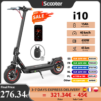 iScooter i10 Electric Scooter 650W Motor 36V15Ah 10inch Foldable Electric Kick Scooter 45km Max Range Electric eScooter With APP