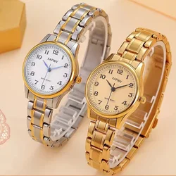 Classic Large Dial Elastic Quartz Fashionable Couple Watch Spring Steel Band Retro Large Digital Student Elderly Watches