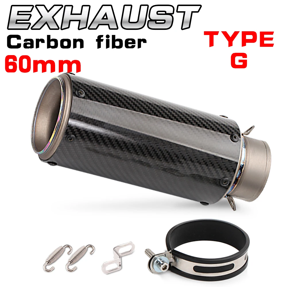 

51MM 60mm Universal Motorcycle Exhaust Titanium Alloy Exhaust Muffler For z650 mt07 cbr250rr crf150 mt03 mt15