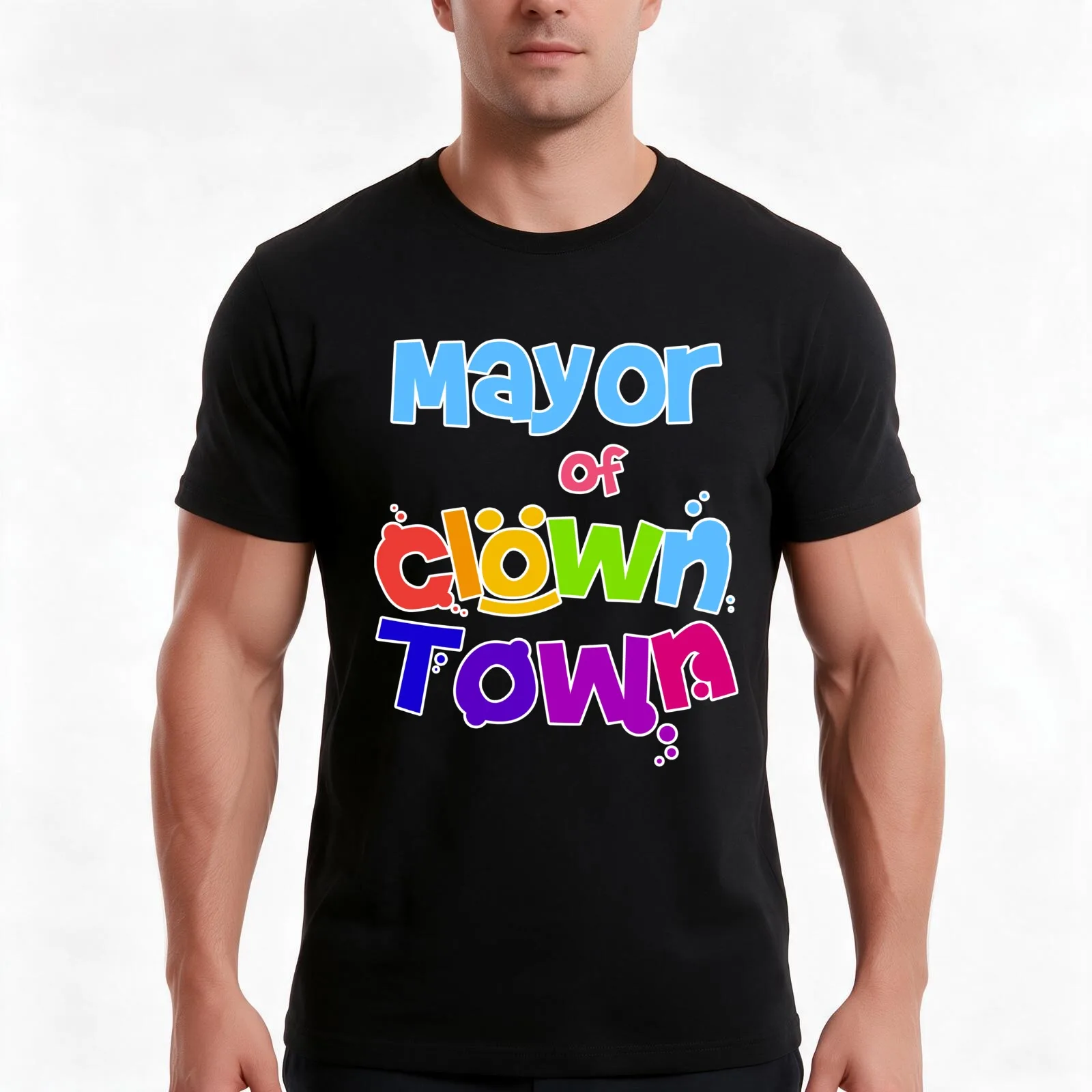 Mayor Of Clown-Town T-Shirt Summer Casual Cotton Tee Oversized Streetwear Tops Vintage Graphic Print Loose Fit Short Sleeve