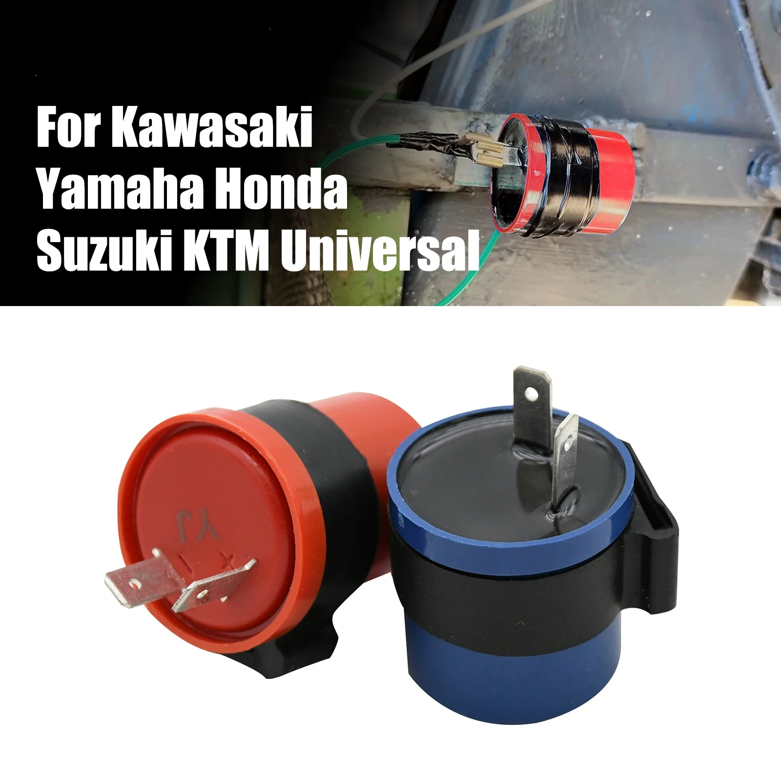 

Мотоцикл ATV DC6V-12V 2-контактный мигающий сигнал, реле указателя поворота, мигалка для Kawasaki Yamaha Suzuki KTM Honda, универсальный