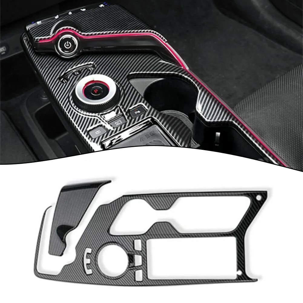 

Car Center Control Panel Cover Trim ABS For Kia EV6 2022 2023 Carbon Fiber Texture Interior Decoration Car Accessories