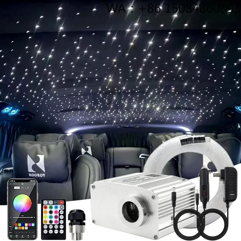 10W RGBW LED Fiber Optic Star Ceiling Light 550Pcs Twinkle Starlight Headliner Car Interior Ambient Atmosphere Lighting Kit