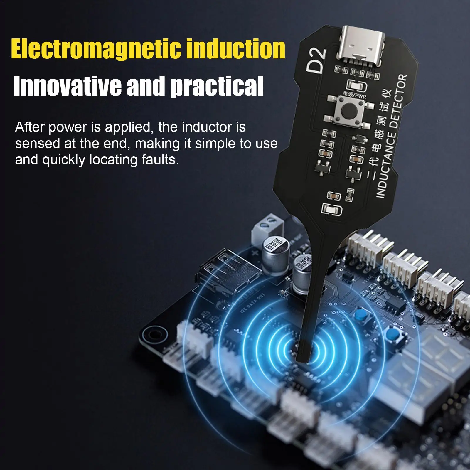 Handheld Inductance Detector Portable High Precision Electronic Component Tester for Laptop Computer Motherboard Circuit Board
