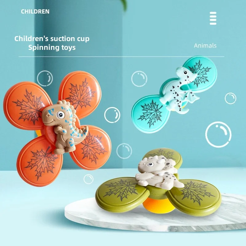 

Suction cup spinning toy baby dining table chair children dinosaur ocean rotating fingertip finger gyroscope popular online