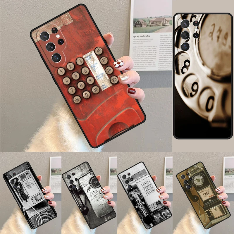 Retro red Payphone Vintage Payphone Phone Case For Samsung Galaxy note 10 pro S26 S25 S24 S23 S22 Ultra Plus S21 FE S20 Cover