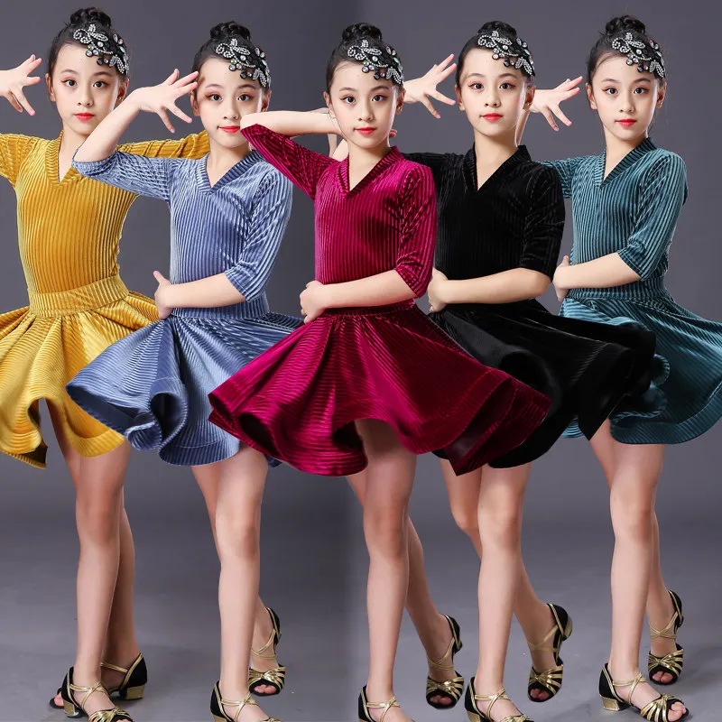 Latin Dance Costumes for Girls and Children Latin Dance Costumes Professional Test Costumes Children's Latin Practice