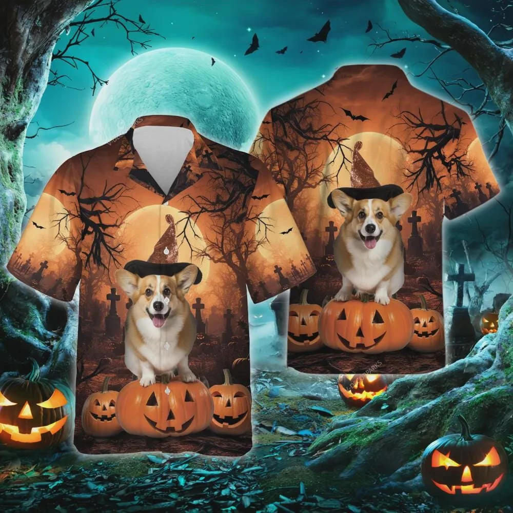 Halloween Black Cat Hawaiian Shirt For Men Night Cats Lover Gifts Mens Hawaiian Shirts 3d Print Short Sleeve Button Down Shirt