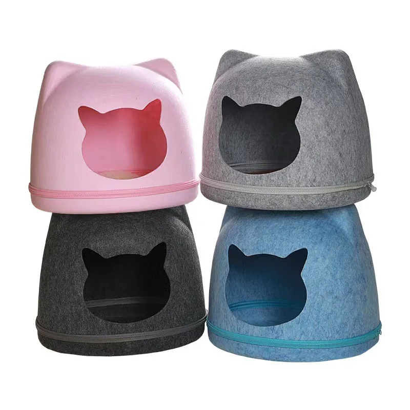 

Cute Cat Head Pet Nest Detachable Felt Cat Nest Comfortable Cat Master's Nest Available for All Seasons Cat Nest Dog Nest