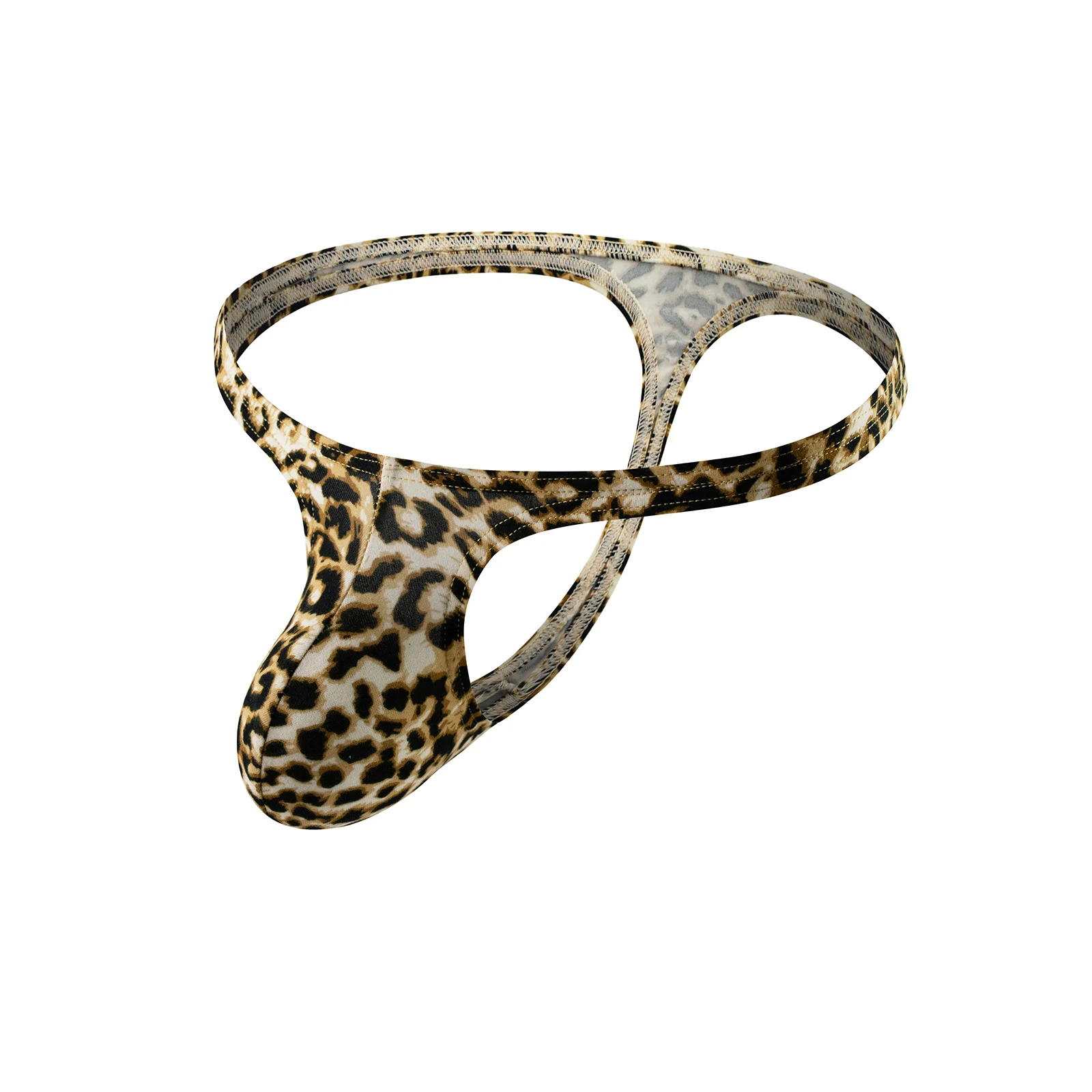 

Underwear Men Thong tanga Hombre G String Sexy Man Mini Panties Bulge Pouch Leopard Cotton Ultra Thin Underpants T-back Lingerie