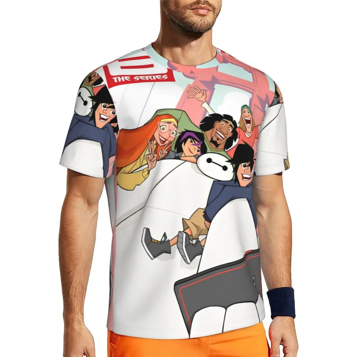 

Big Hero 6 Cartoon Gym T-Shirt Summer Streetwear T Shirts Novelty Tshirt For Men Custom Clothing Big Size