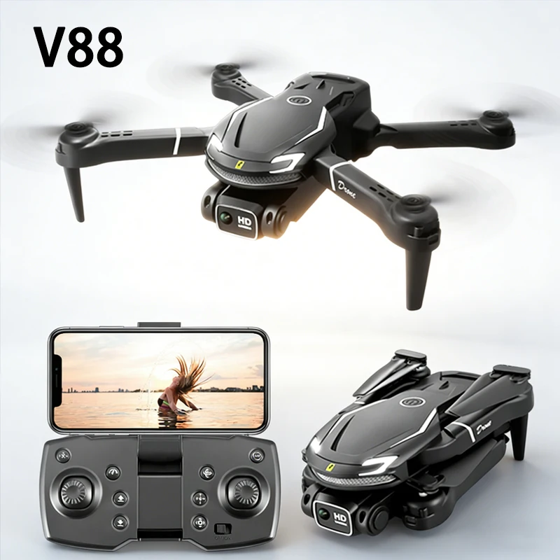 

НОВЫЙ GPS-дрон V88 с двумя 8K HD камерами, FPV, 5G Wi-Fi, бесщеточными двигателями, интеллектуальным обходом препятствий, складной радиоуправляемый квадрокоптер