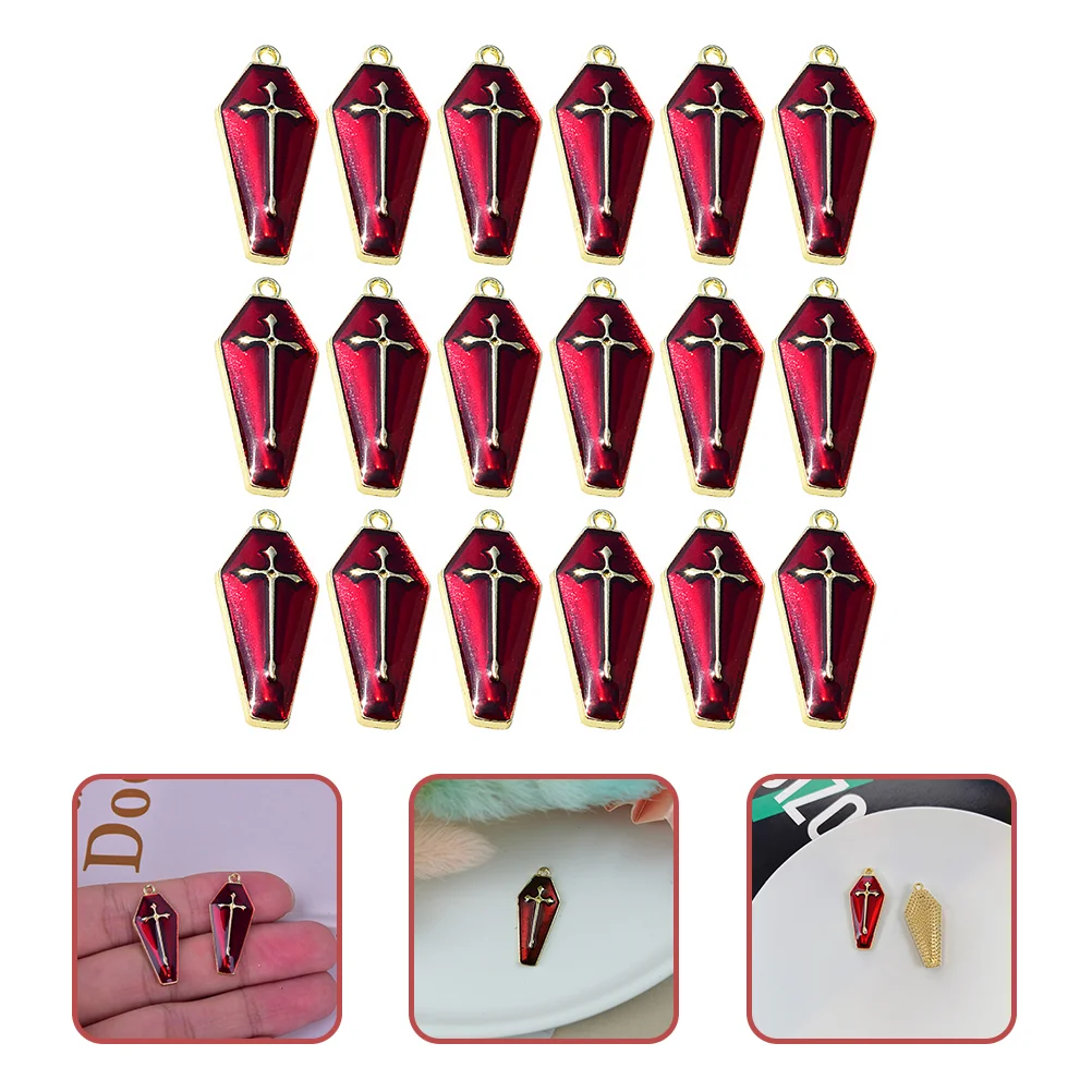 

30 Pcs Coffin Earrings Keychain Charms Necklace Jewelry DIY Decor for Bracelets Pendants Accessories