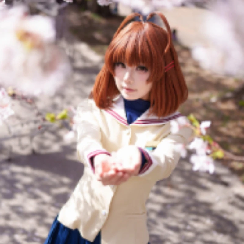 Nagisa Furukawa Kyou Fujibayashi Cosplay Costume CLANNAD Hikarizaka Sailor School Uniform Full Set for Women Halloween