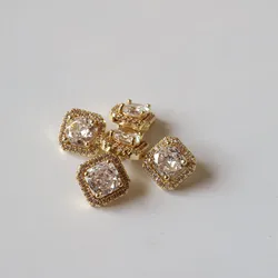 5pc/lot Luxury small rhinestone buttons for clothing Cubic zircon shank button Decorative CZ sewing buttons for shirt cuff link
