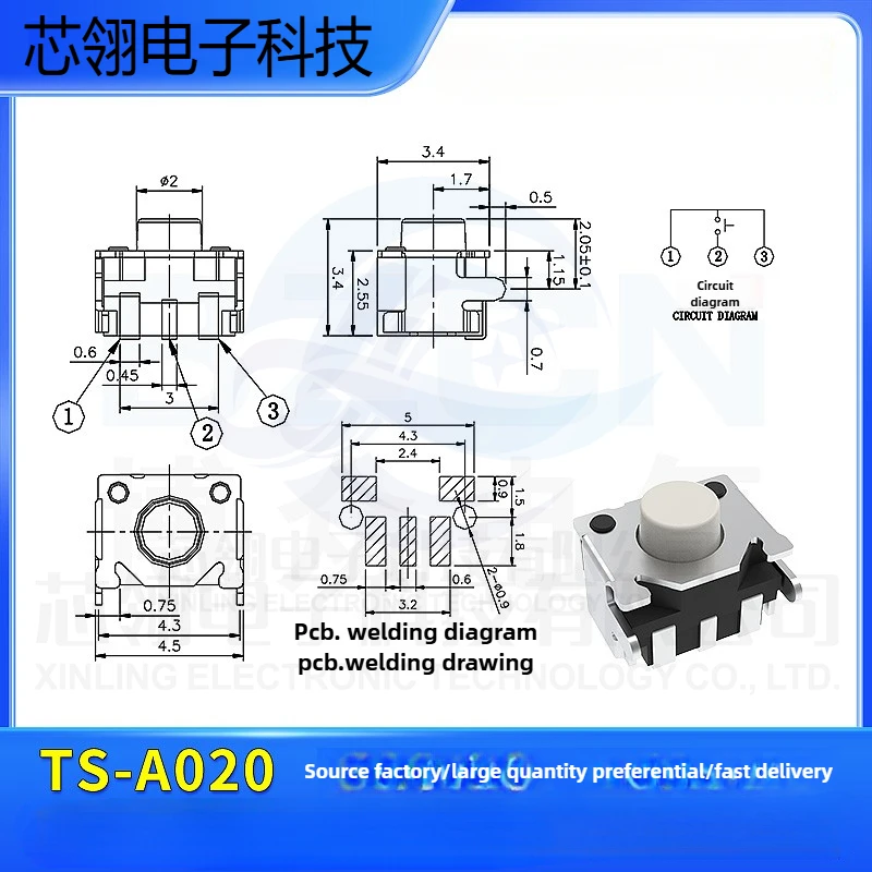 SMD 2X4Pin 3x4mm 3x6mm 4x4mm Tactile Tact Push Button Micro Switch 3*4*2.5 3*6*4.3 3*6*2.5 3*6*3.5 4*4*0.8 4*4*3.0 MM