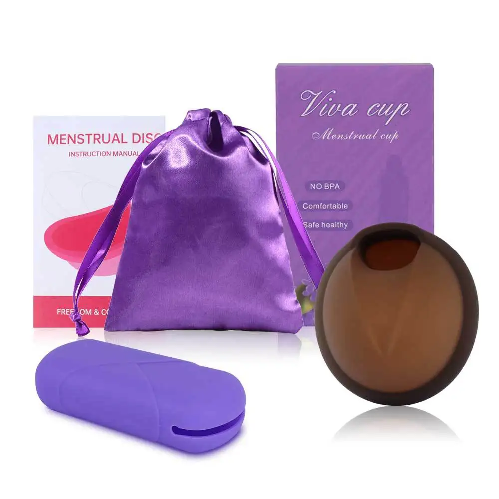 Soft Silicone Menstrual Cup Extra-Thin Sterilizing Reusable Menstrual Disk Tampon Pad Alternative Woman Care Tools