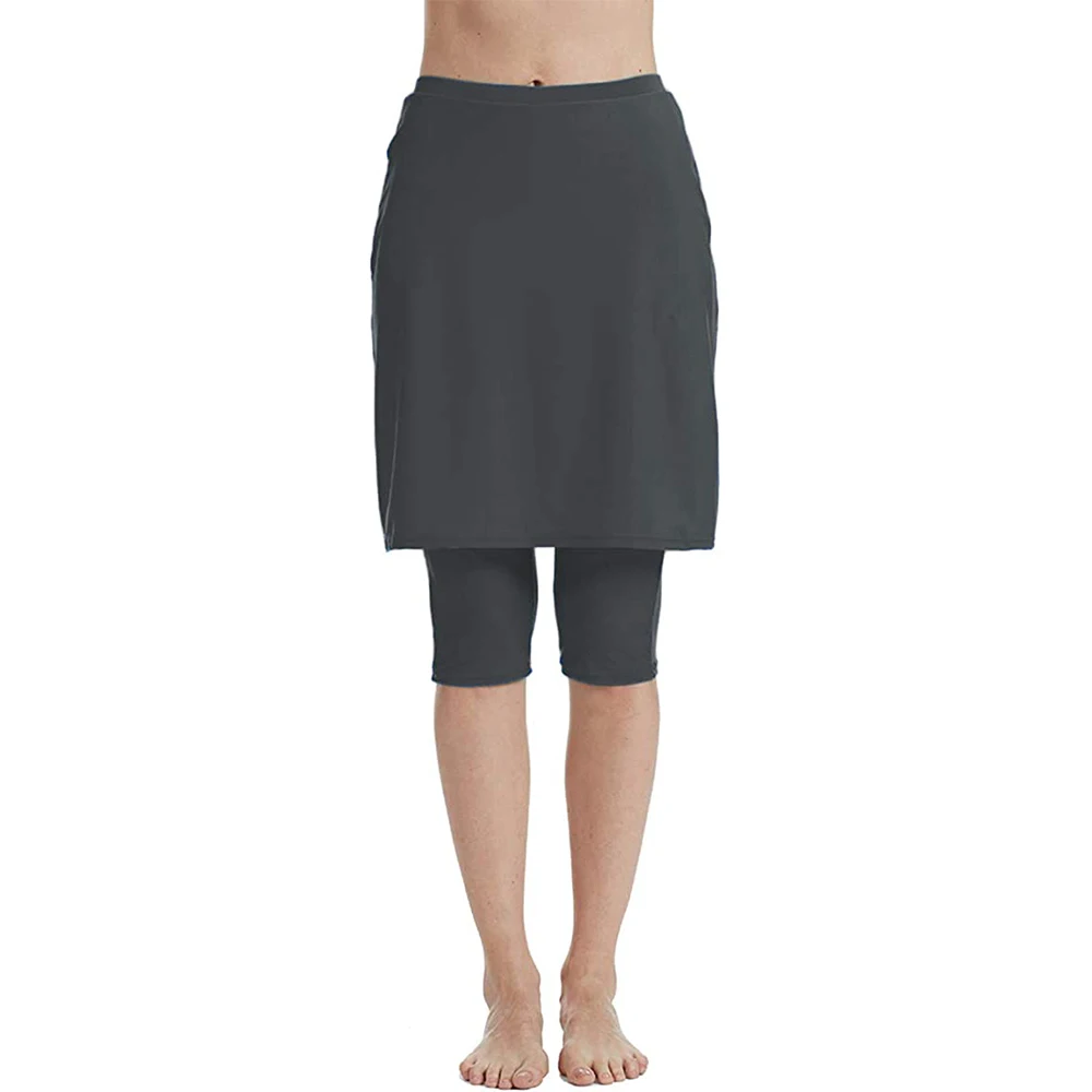 Imagem -03 - Capris Feminino Leggings Energético Saia Maiô Protetor Solar Saia Cinza