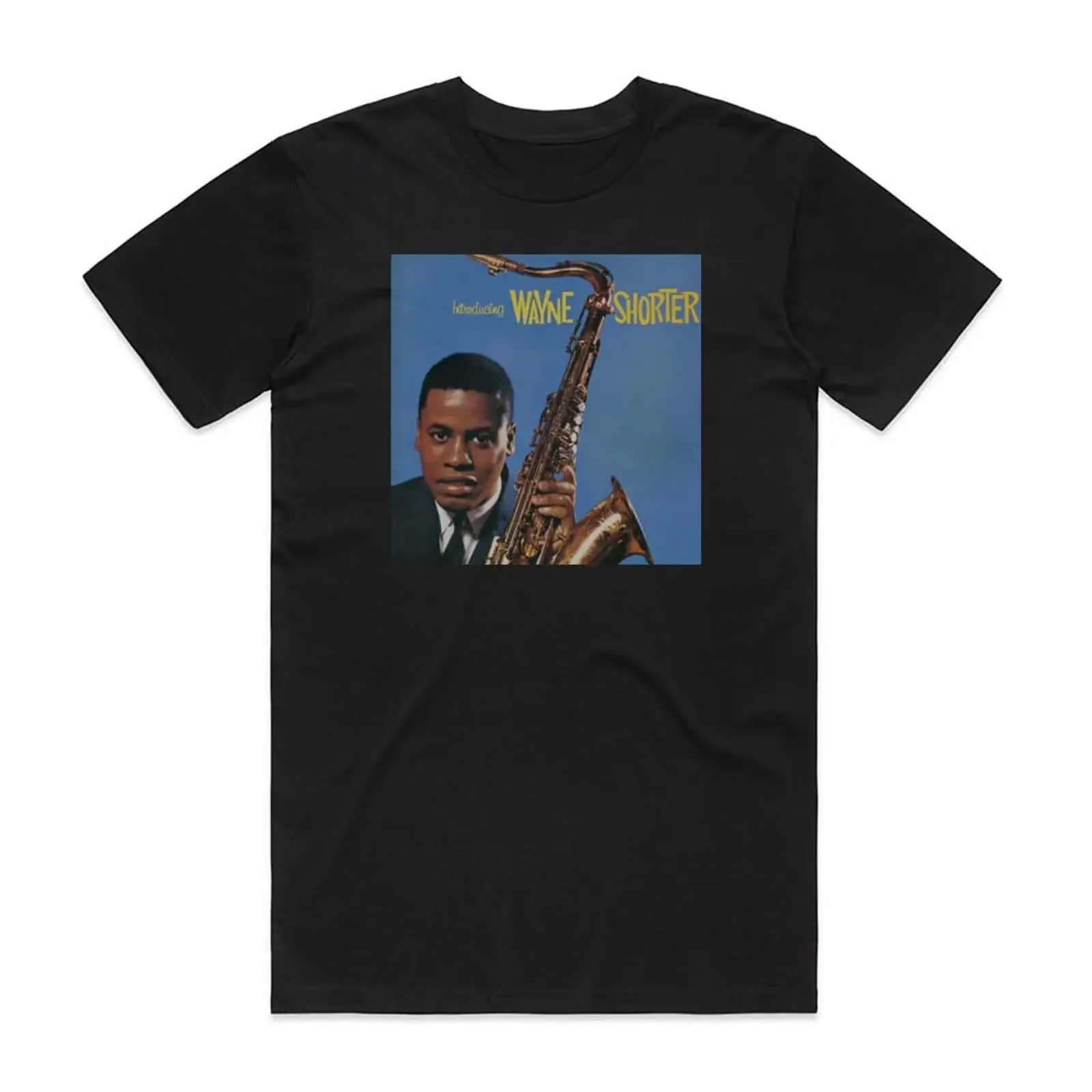 Wayne Shorter Introducing Album Cover T Shirt Black vintage Washed Slightly homme Stylish designer clothes fashion Stretched