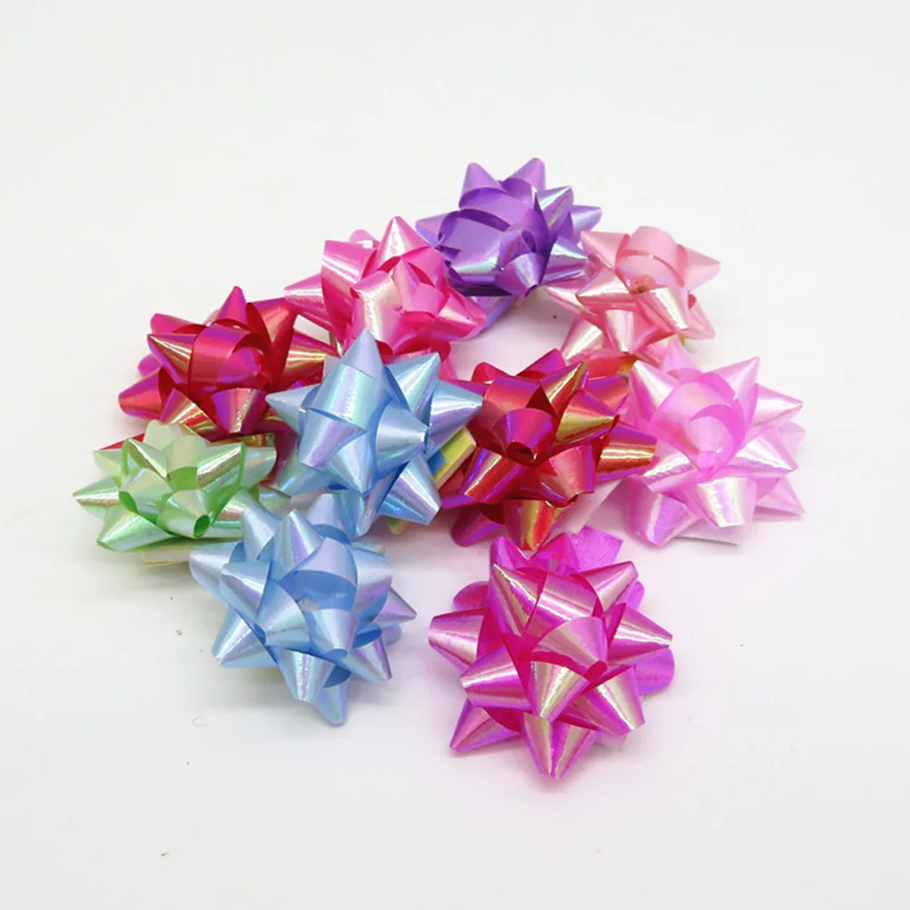 

50Pcs Pull Bow Knots for Gifts Fashionable 3D Flower Bows Holiday Gift Wrapping Decor Christmas Party Favor Box Accessories