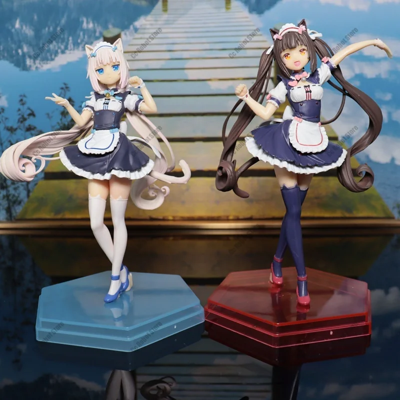Figuras de Nekopara Chocolate y Vanilla KO, Lindos Modelos de Personajes, Decoraciones de Escritorio, Juguetes de Moda, Estatuas Moe, Regalos para Otakus