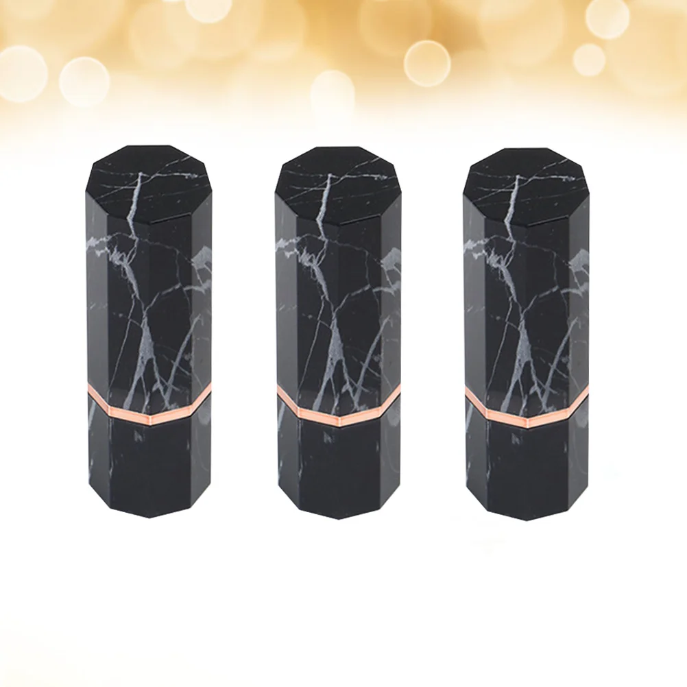 

3pcs Marbling Empty Lipstick Tube Premium Portable Mini Container For Women Fashion Subpackaging Bottle Lipstick Tube Skincare