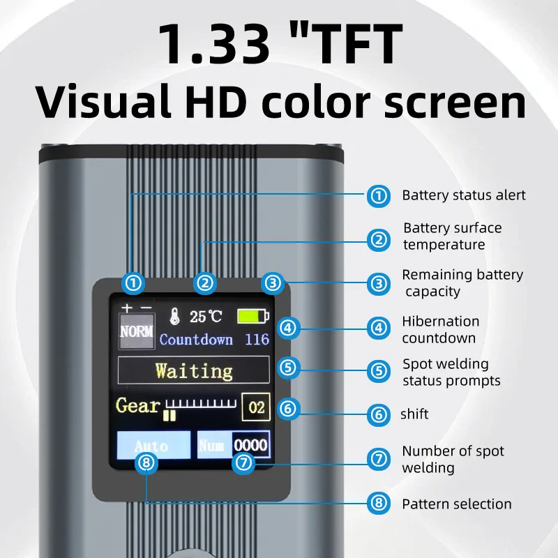 Handheld Digital Spot Welder, 11 Level Adjustment, Dual Pulse, For 18650 Battery Nickel Bar Welding Dual Mode Selection