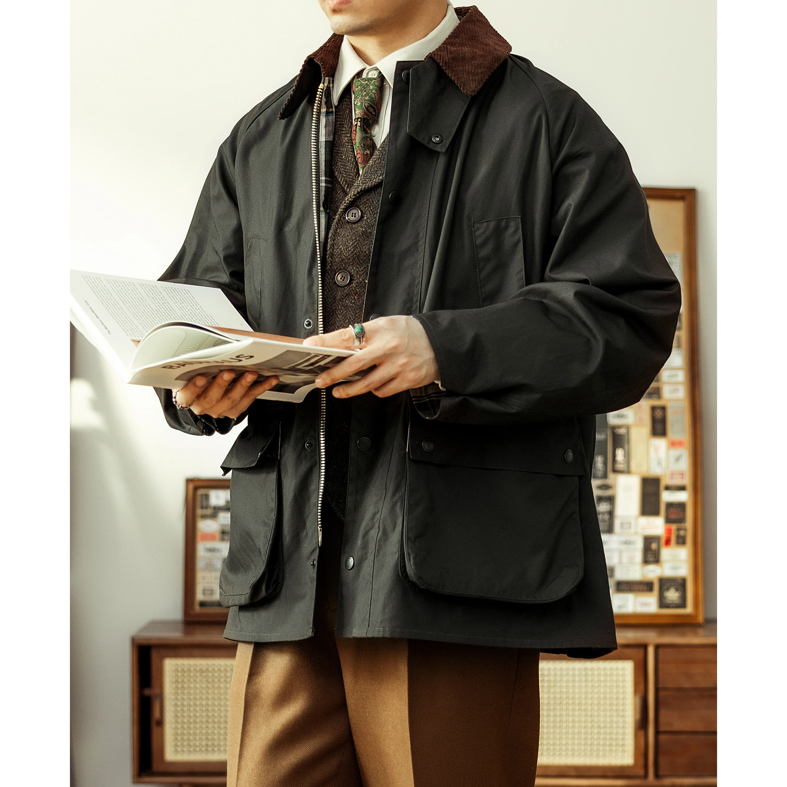 BBR-0009 Big US Size Super Quality Anti Crease Retro Waxed Canvas Cotton Stylish Water Proof Jacket