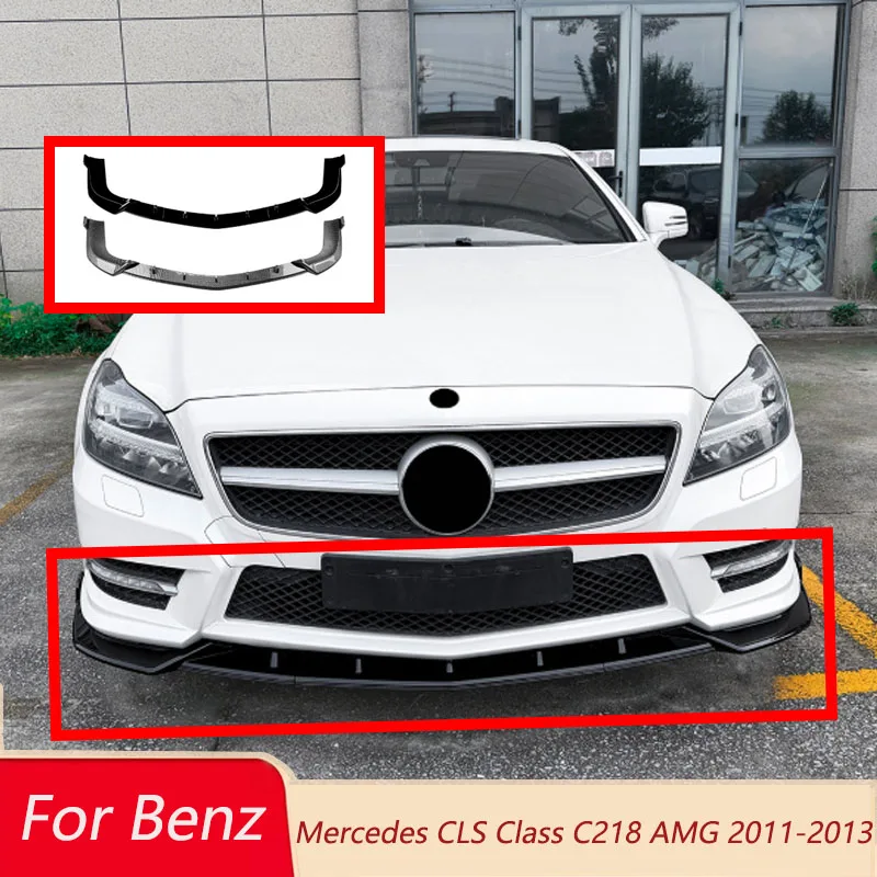 Car Front Bumper Lip For Mercedes-Benz CLS Class C218 For AMG 2011-2013 Splitter Diffuser Body Kit Accessories Exterior Parts