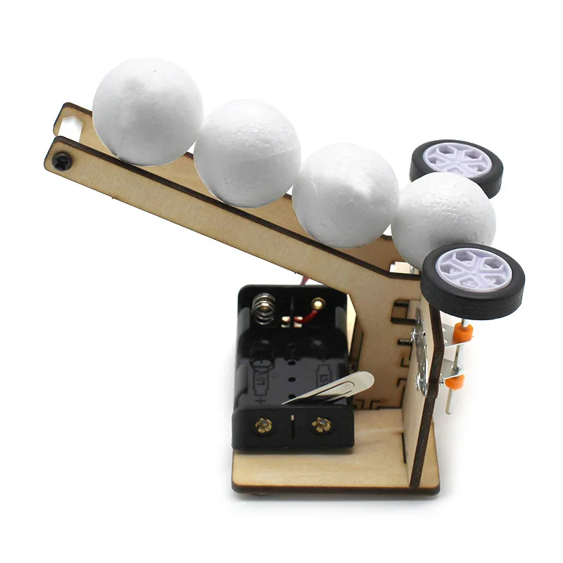 Dispositivo de bola de lançamento automático estudantes diy brinquedos montados à mão tecnologia pequena produção kit de materiais de experimento científico