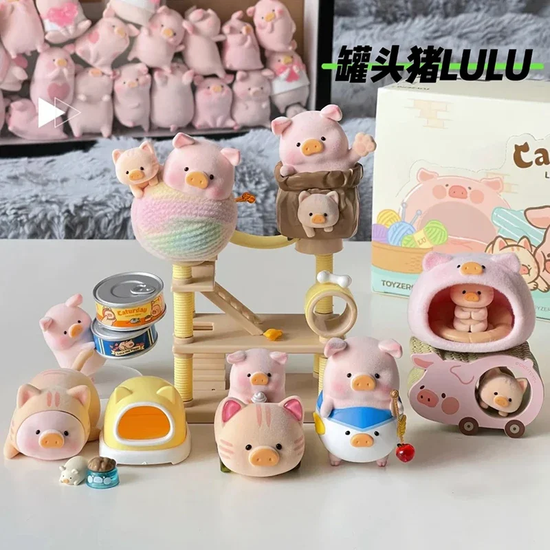 LULU Pig The Caturday Series Blind Box Toys, hucha linda, figuras de Anime, caja misteriosa, modelo de decoración de escritorio, regalo sorpresa para niños y niñas