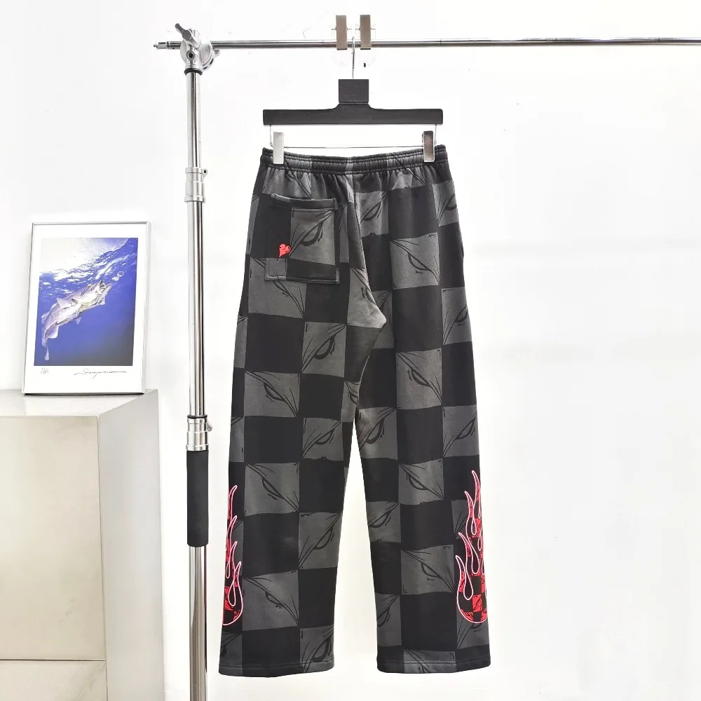 Matty Boy Anti Promo Hoodie Flame Love Black Grey Plaid Straight Sweatpants